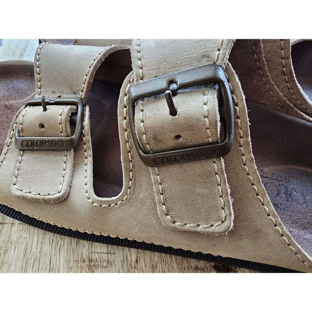 Colorado Leather Slip on Slides Sandals Size US 10 Women's Made in Spain - Picture 9 of 10